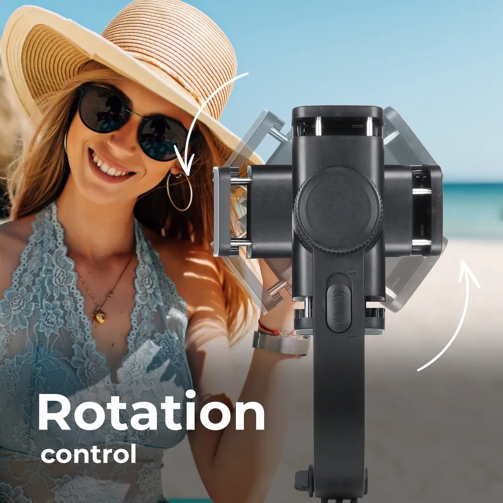 Combo selfie stick with tripod and remote control bluetooth GIMBAL STABILIZER black SSTR-L08 - Image 4