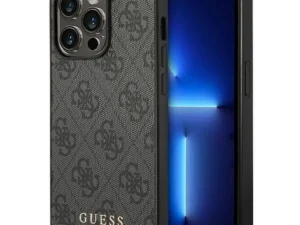GUESS case for IPHONE 14 Pro GUHCP14LG4GFGR (4G Gold Logo) grey