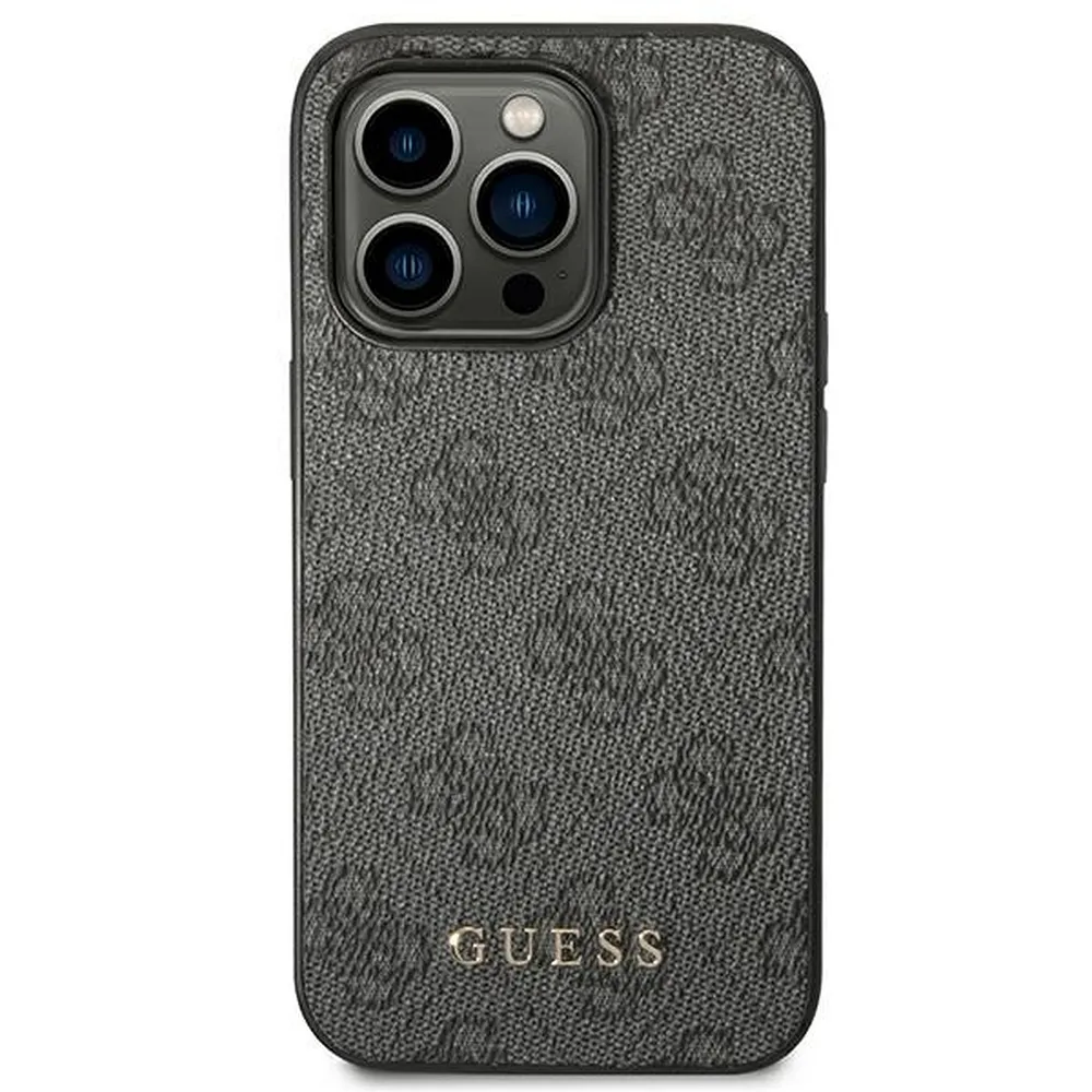 GUESS case for IPHONE 14 Pro Max GUHCP14XG4GFGR (4G Gold Logo) grey - Image 3