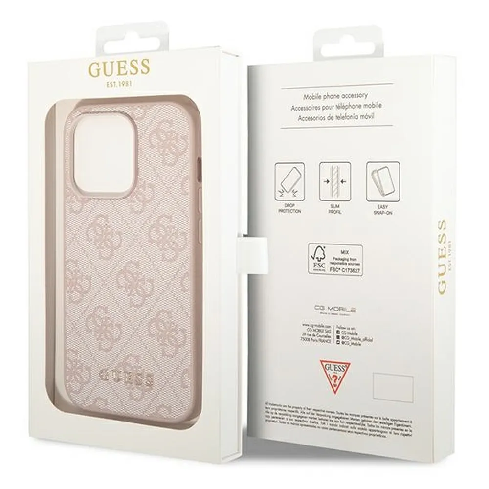 GUESS case for IPHONE 14 Pro Max GUHCP14XG4GFPI (4G Gold Logo) pink - Image 8
