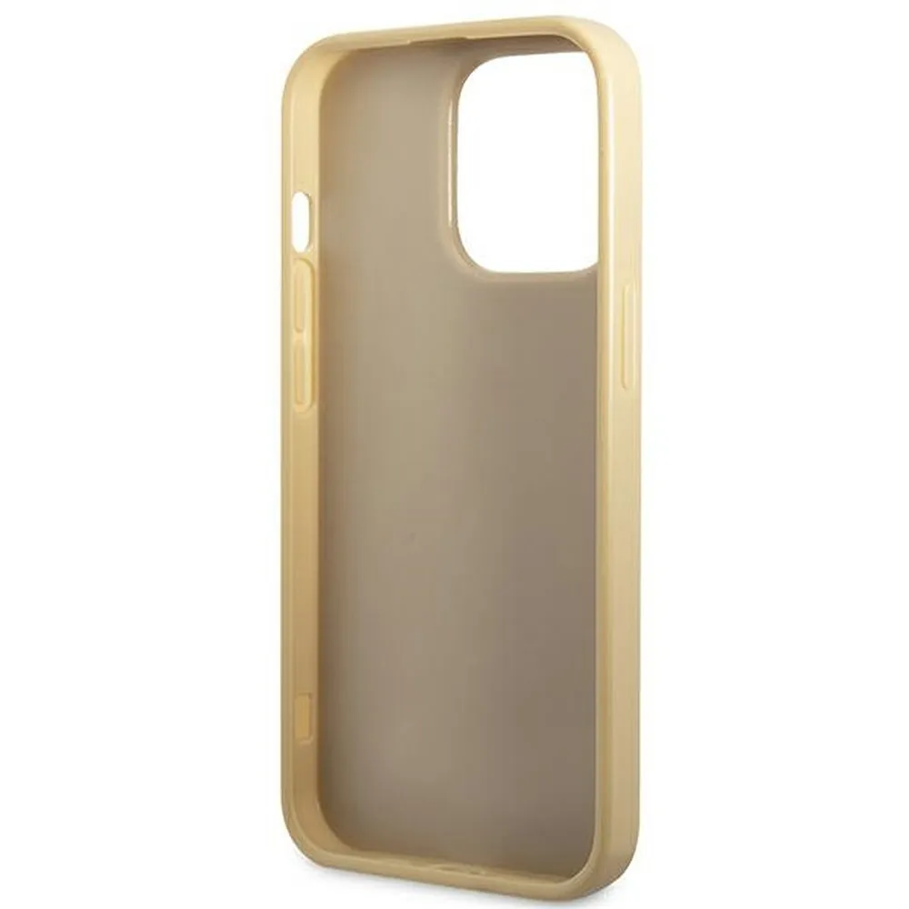 GUESS case for IPHONE 14 Pro GUHCP14LHGGSHD (Glitter Flakes Script Metal Logo) gold - Image 7