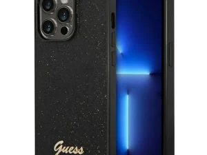 GUESS case for IPHONE 14 Pro Max GUHCP14XHGGSHK (Glitter Flakes Script Metal Logo) black