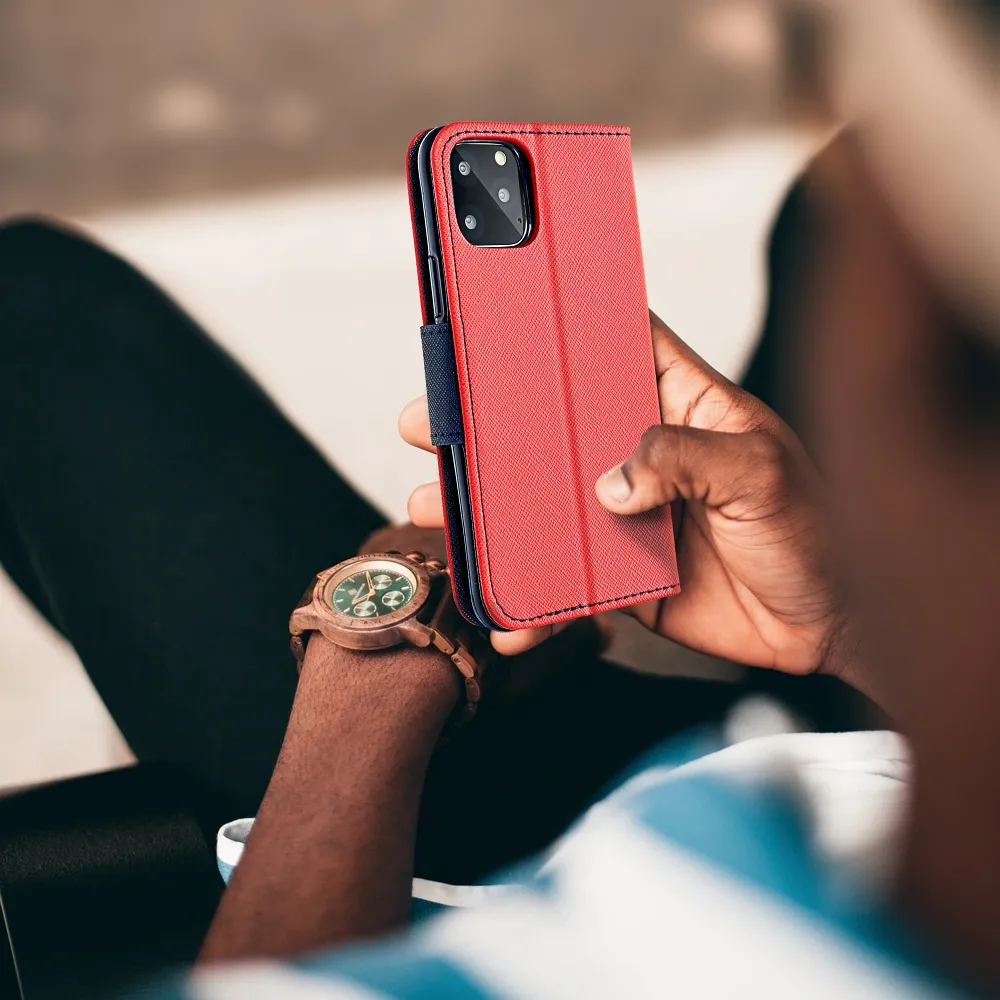 FANCY Book case for IPHONE 16 red / navy - Image 8