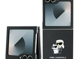 KARL LAGERFELD case for SAMSUNG Z Flip 6 KLHCZF6SAPKCNPK (HC Saffiano KC Metal Pin) black