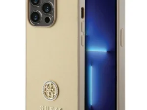 GUESS case for IPHONE 15 Pro GUHCP15LPS4DGPD (Strass Metal Logo) gold