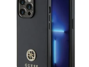 GUESS case for IPHONE 15 Pro GUHCP15LPS4DGPK (Strass Metal Logo) black