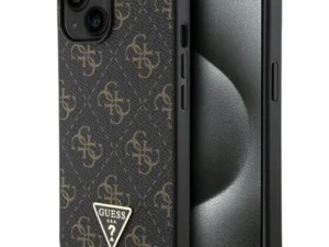 GUESS case for IPHONE 13 / 14 / 15 GUHCP15SPG4GPK (4G Triangle Metal Logo) black