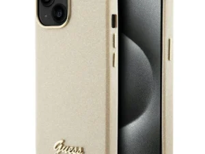 GUESS case for IPHONE 13 / 14 / 15 GUHCP15SPGMCSD (Glitter Glossy Script) gold