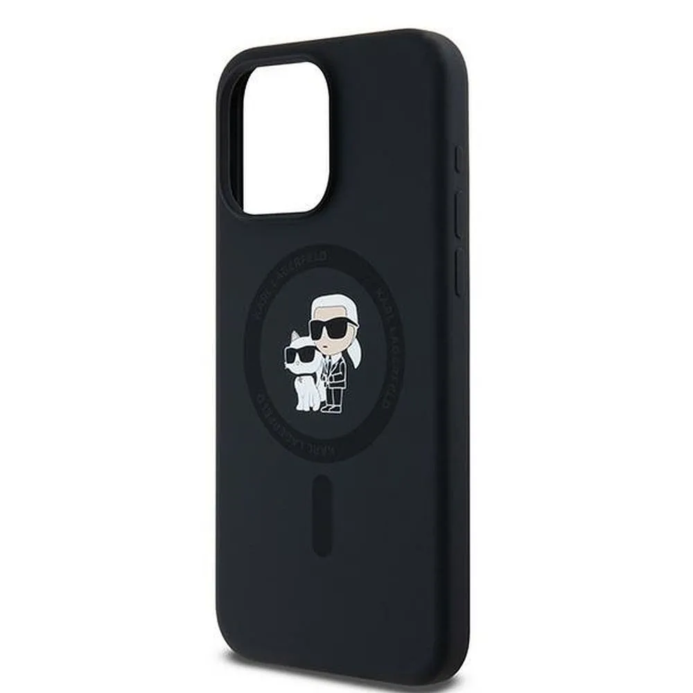 KARL LAGERFELD case for IPHONE 15 Pro Max compatible with MagSafe KLHMP15XSCMKCRHK (Silicone KC Body Ring) black - Image 13