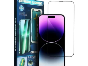 5D Full Glue Tempered Glass for iPhone 16 Pro black + applicator