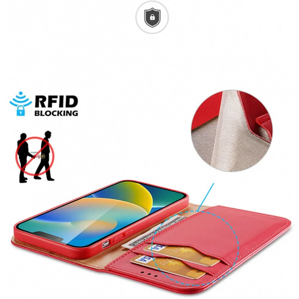 DUX DUCIS wallet case HIVO for IPHONE 15 red - Image 3