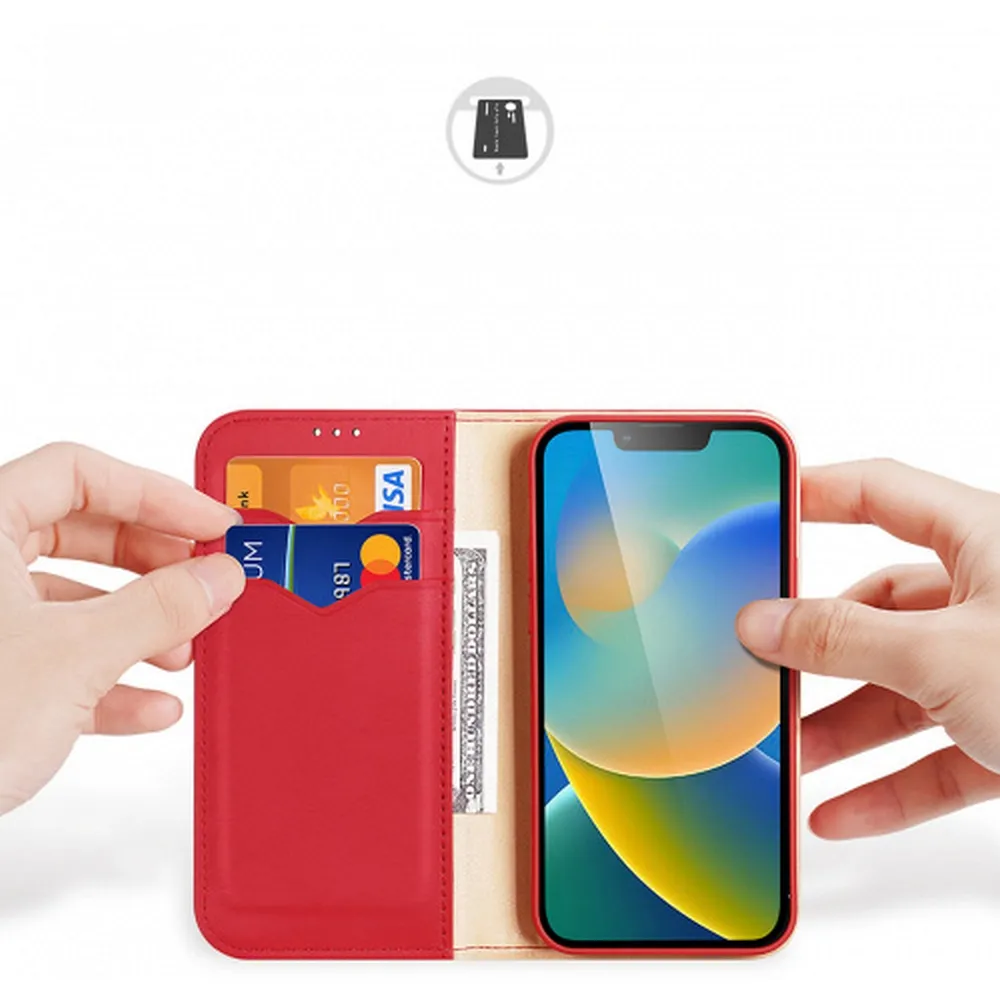 DUX DUCIS wallet case HIVO for IPHONE 15 red - Image 4