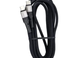 BLUE STAR fonott kábel 3A 60W, C-típus – C-típus, PD, QC4.0, TFK-DC-004, 2 m, fekete