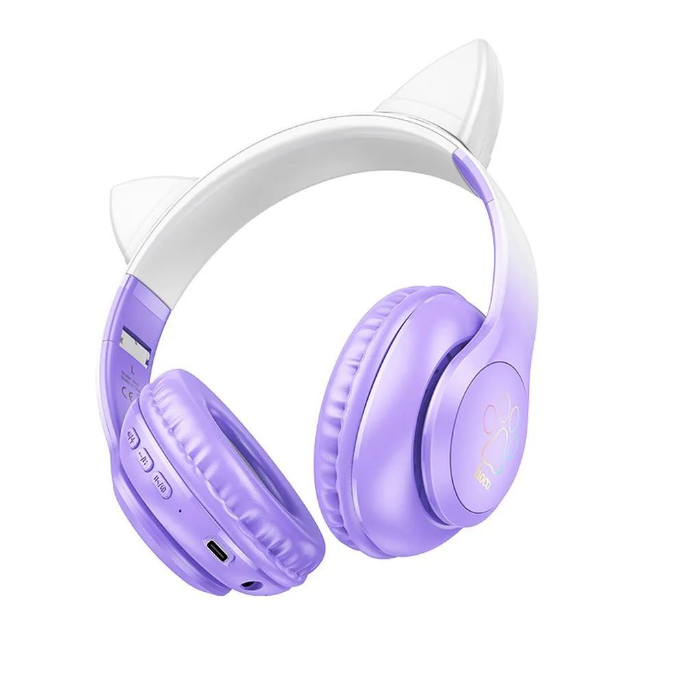 HOCO wireless bluetooth headphones W42 Cat Ear purple grape - Image 2