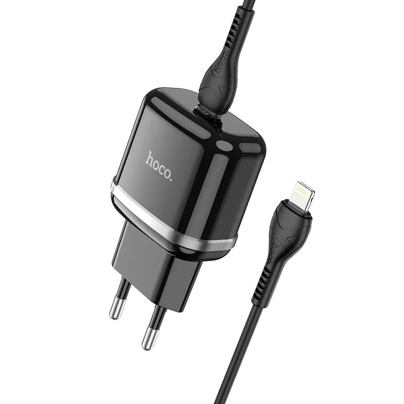 HOCO travel charger Type + cable Type C to iPhone Lightning OD QC3.0 20W N24 black - Image 2