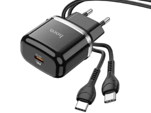 HOCO travel charger Type C + cable Type C to Type C PD QC3.0 20W N24 black