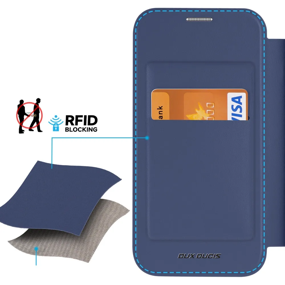 DUX DUCIS wallet case SKIN X PRO compatible with MagSafe for IPHONE 15 blue - Image 3