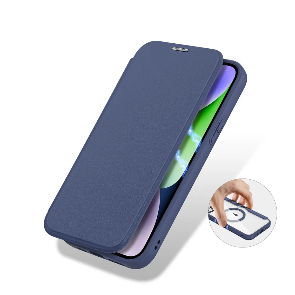 DUX DUCIS wallet case SKIN X PRO compatible with MagSafe for IPHONE 15 blue - Image 4