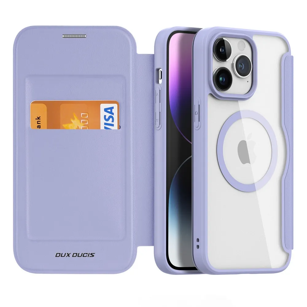 DUX DUCIS wallet case SKIN X PRO compatible with MagSafe for IPHONE 15 Pro Max purple - Image 2
