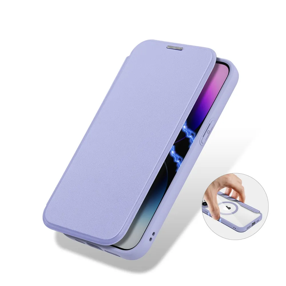 DUX DUCIS wallet case SKIN X PRO compatible with MagSafe for IPHONE 15 Pro Max purple - Image 5