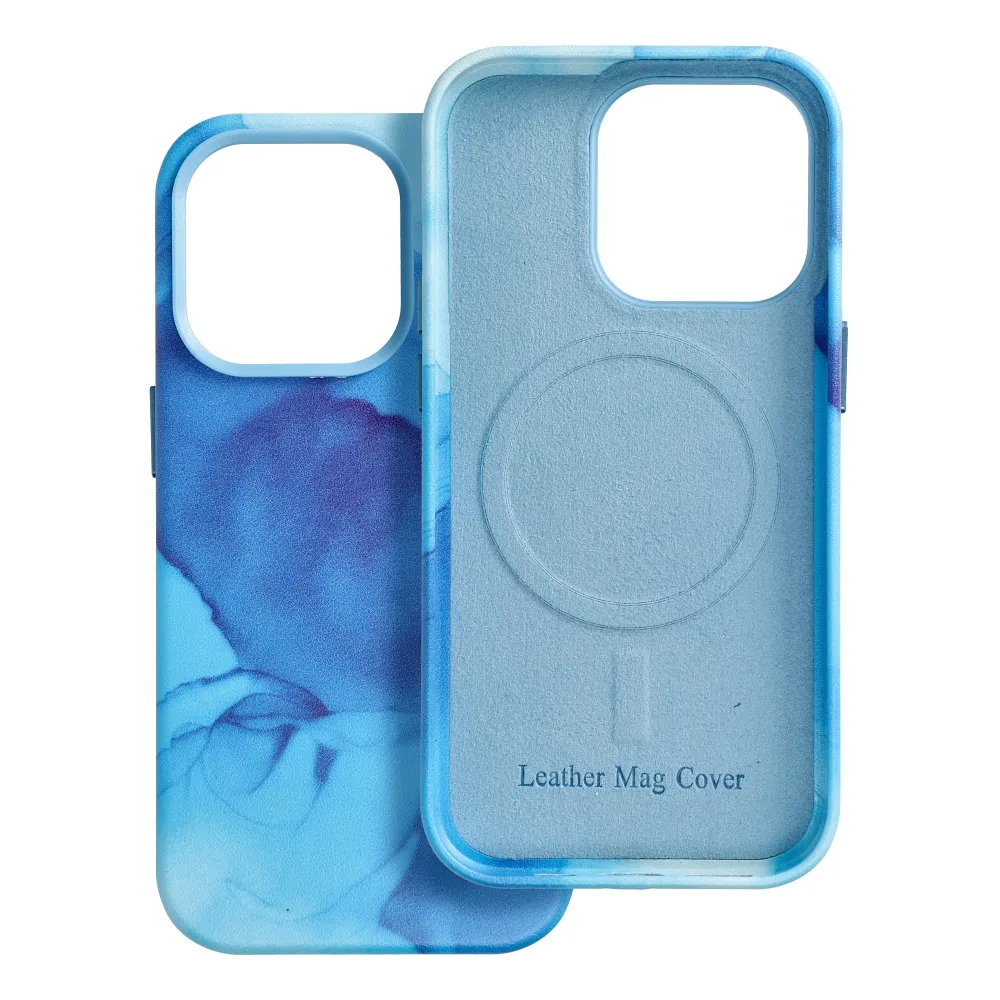 LEATHER MAG COVER case for IPHONE 14 Pro blue splash - Image 7