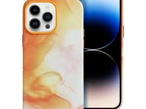 LEATHER MAG COVER case for IPHONE 14 Pro Max orange splash