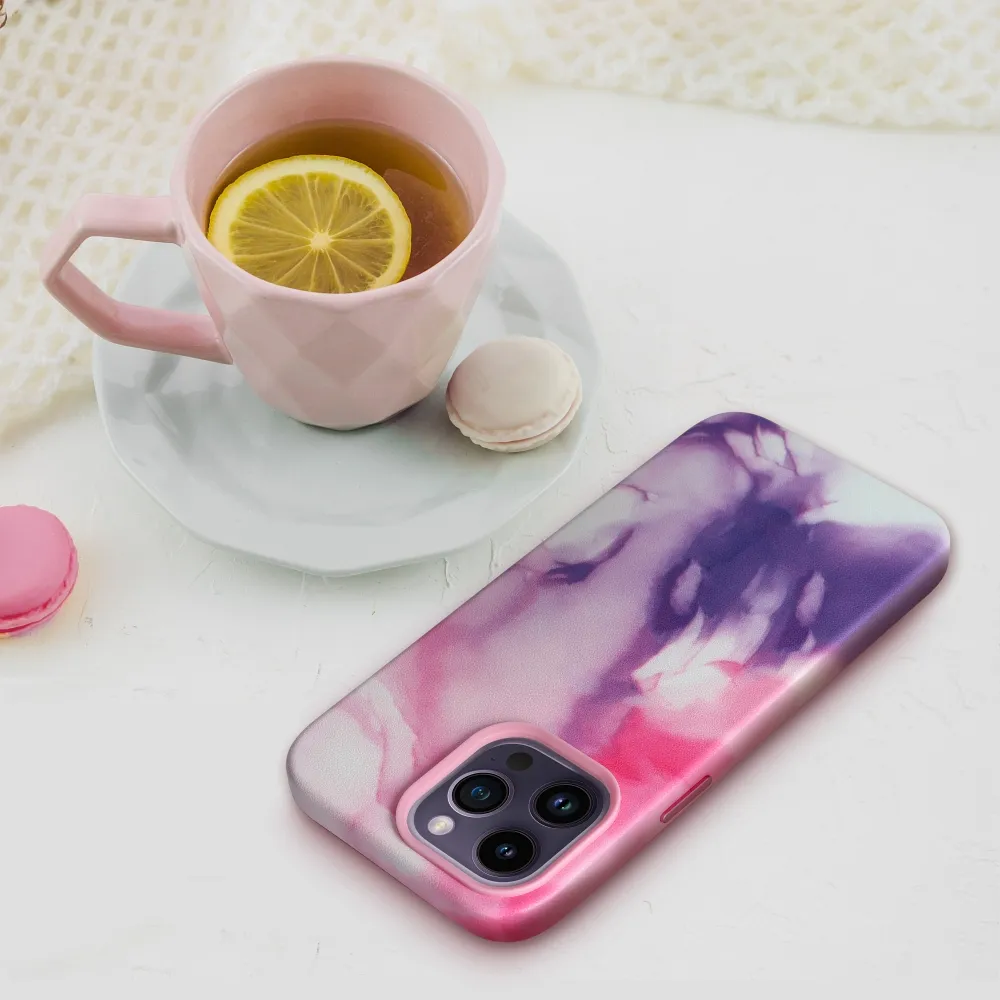 LEATHER MAG COVER case for IPHONE 14 Plus purple splash - Image 6