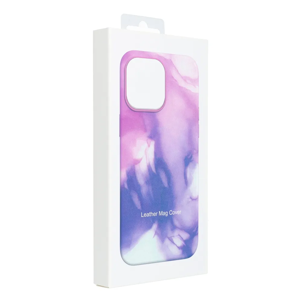 LEATHER MAG COVER case for IPHONE 14 Plus purple splash - Image 11