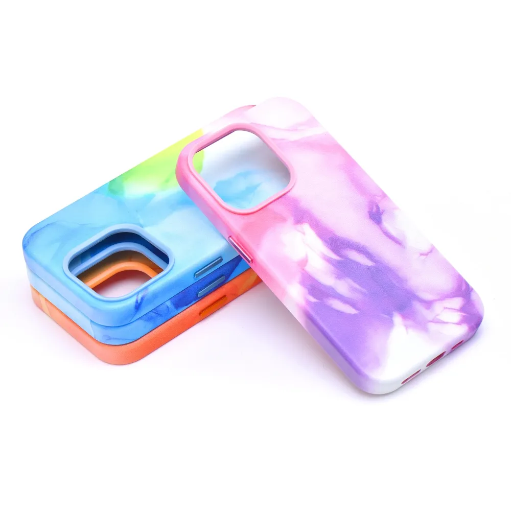 LEATHER MAG COVER case for IPHONE 14 Plus purple splash - Image 8