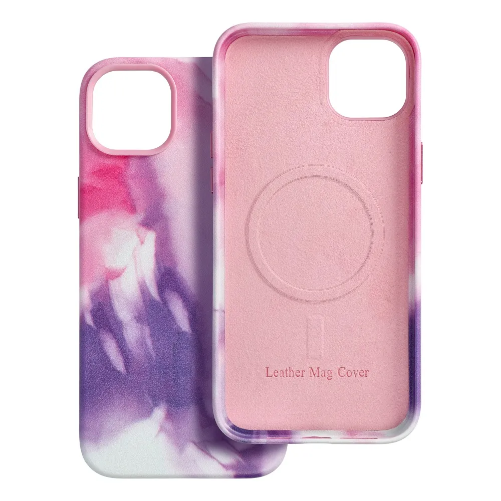 LEATHER MAG COVER case for IPHONE 14 Plus purple splash - Image 7