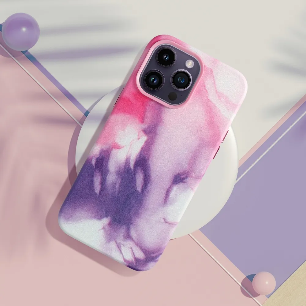 LEATHER MAG COVER case for IPHONE 14 Plus purple splash - Image 5