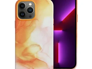 LEATHER MAG COVER case for IPHONE 13 Pro Max orange splash