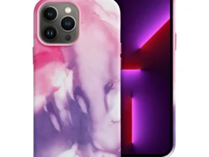LEATHER MAG COVER case for IPHONE 13 Pro Max purple splash