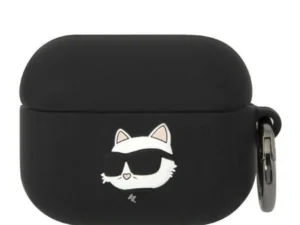 KARL LAGERFELD case for APPLE Airpods Pro KLAPRUNCHK (3D Sil NFT Choupette) black