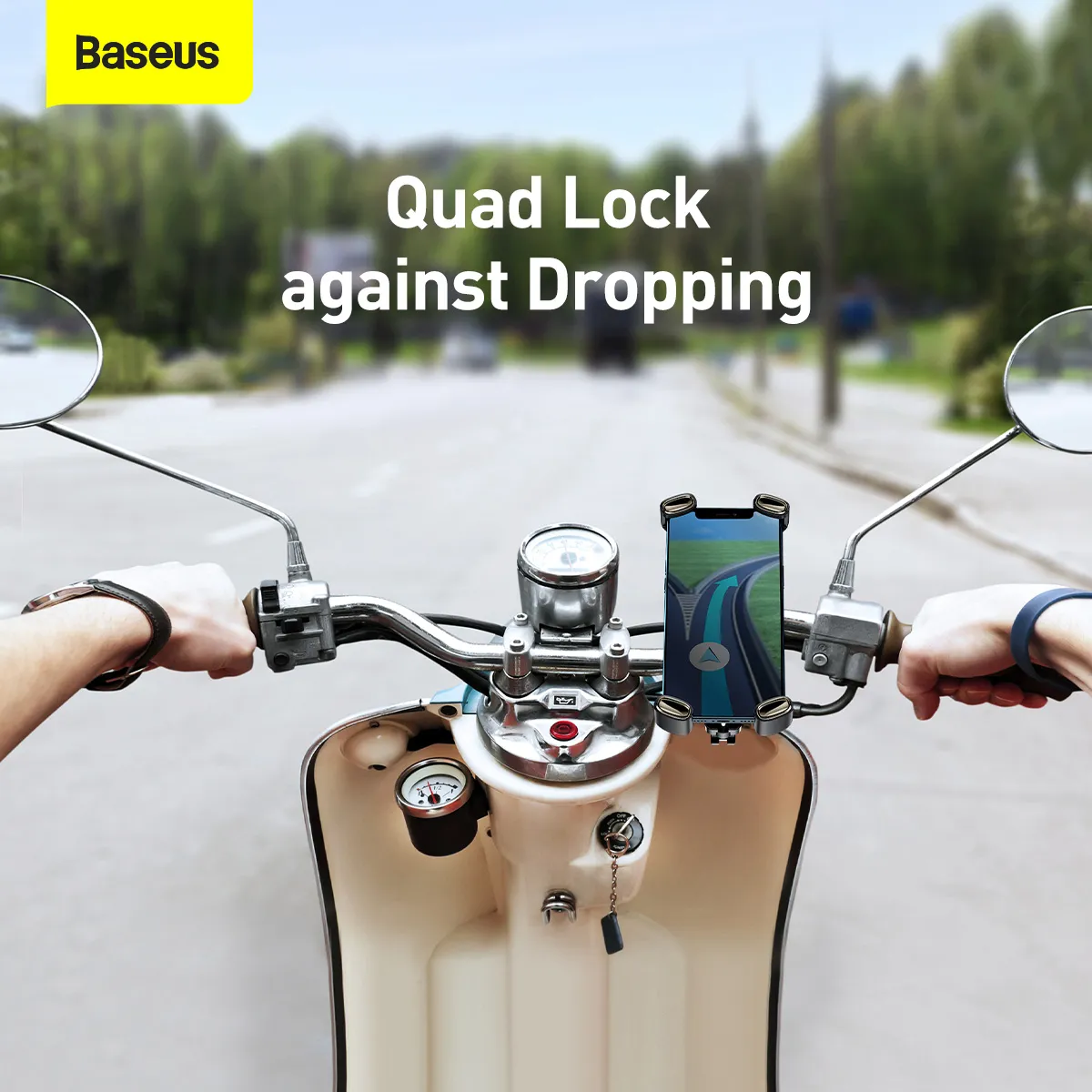 BASEUS bicycle / motorcycle holder for handlebar SUQX-01 black - Image 10