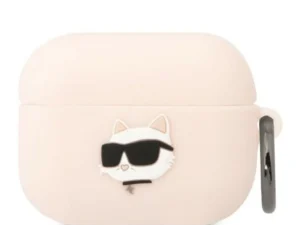 KARL LAGERFELD case for APPLE Airpods Pro KLAPRUNCHP (3D Sil NFT Choupette) pink