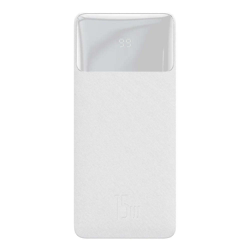 BASEUS powerbank 30 000 mAh + cable USB A do Micro USB PD QC3.0 3A 15W PPBD050202 white - Image 4