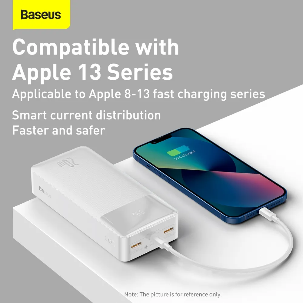 BASEUS powerbank 30 000 mAh + cable USB A do Micro USB PD QC3.0 3A 20W PPBD050402 white - Image 13
