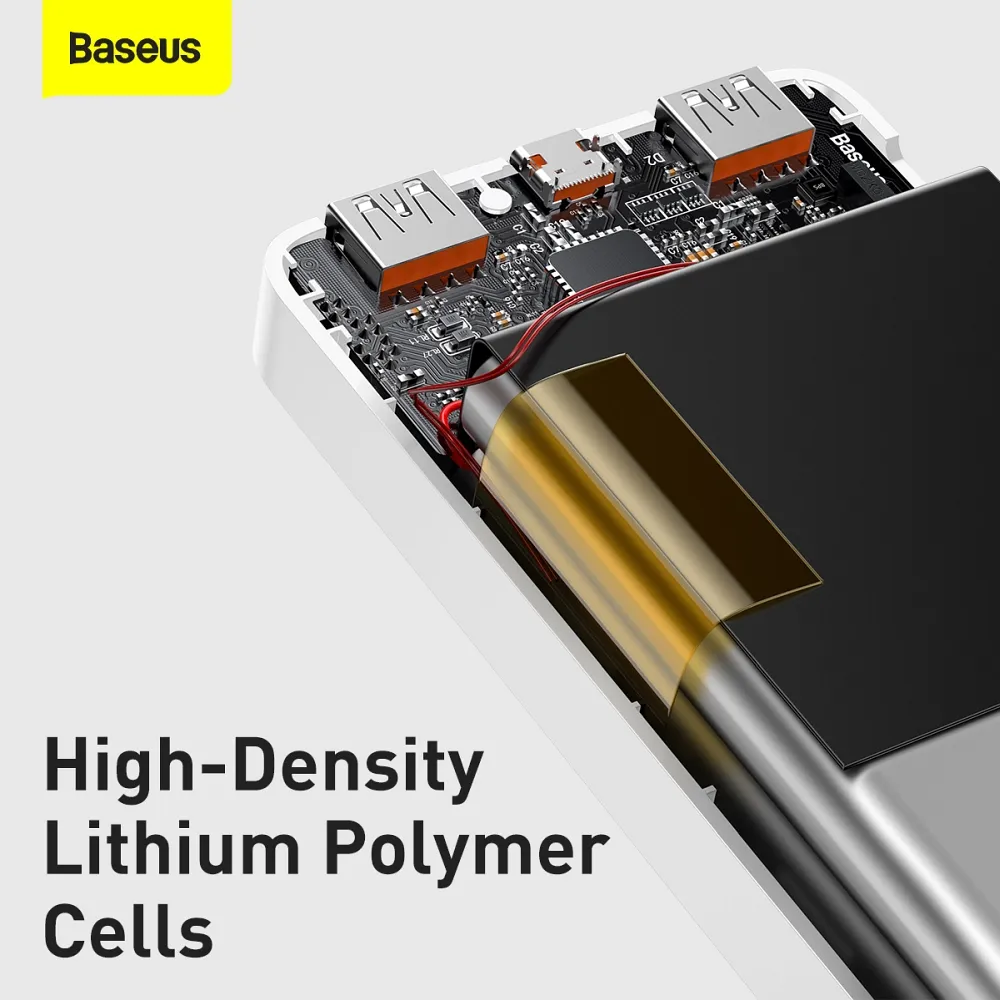 BASEUS powerbank 30 000 mAh + cable USB A do Micro USB PD QC3.0 3A 20W PPBD050402 white - Image 12