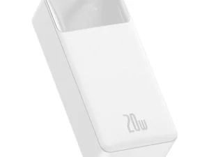 BASEUS powerbank 30 000 mAh + cable USB A do Micro USB PD QC3.0 3A 20W  PPBD050402 white