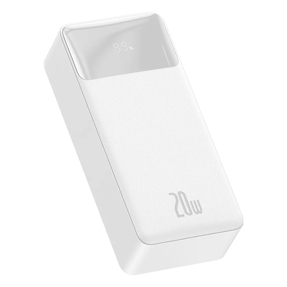 BASEUS powerbank 30 000 mAh + cable USB A do Micro USB PD QC3.0 3A 20W PPBD050402 white