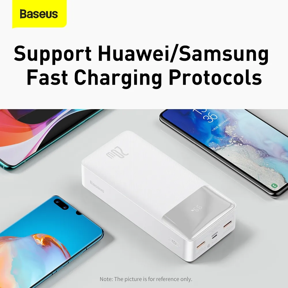BASEUS powerbank 30 000 mAh + cable USB A do Micro USB PD QC3.0 3A 20W PPBD050402 white - Image 9