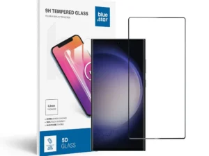 Tempered Glass Blue Star  - SAMSUNG Galaxy S23 Ultra Full Face (full glue/small size) - black Tempered Glass Blue Star