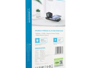 VEGER powerbank 10 000 mAh with wireless chargers compatible with MagSafe PD QC3.0 3A 22,5W MagMulti (W1156) black