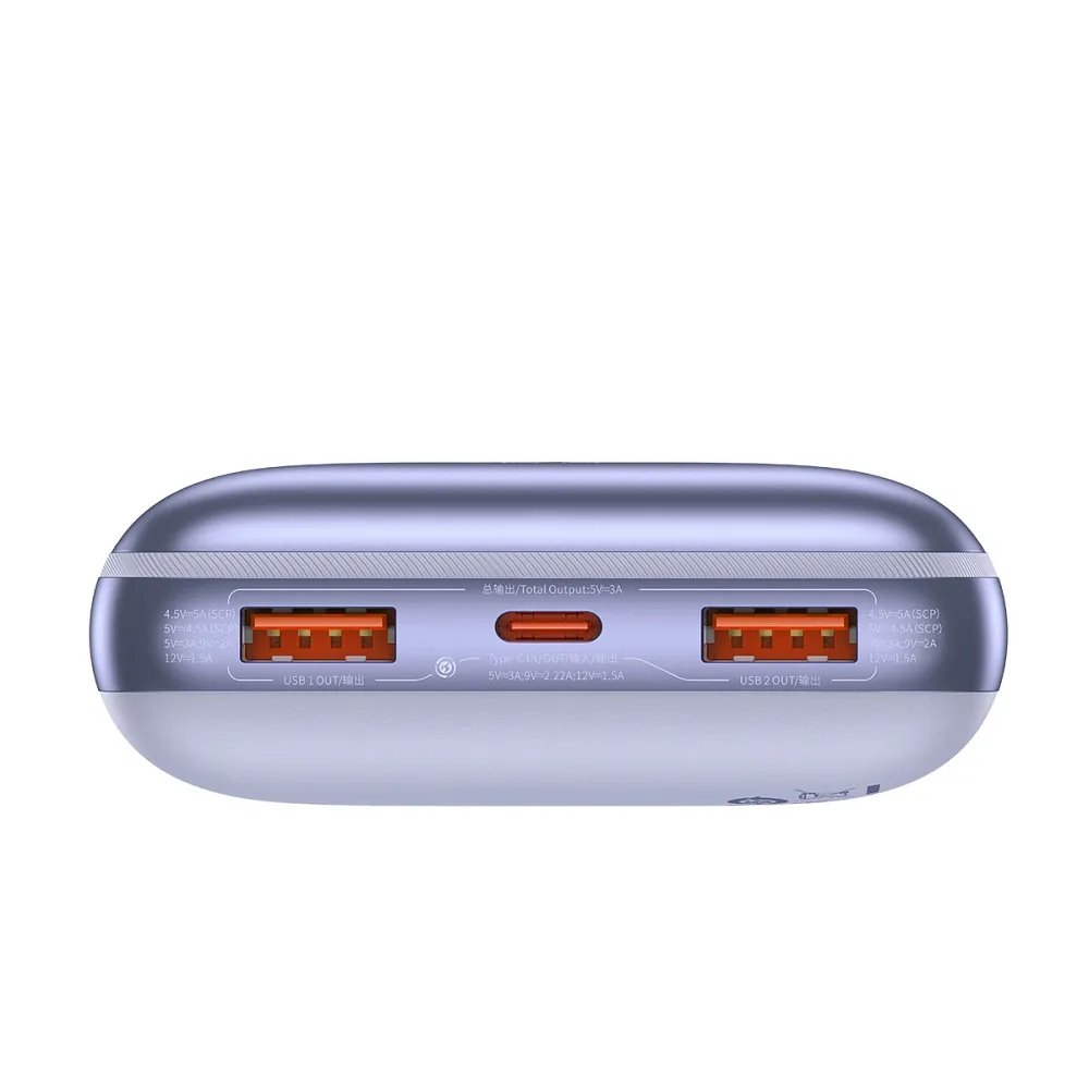 BASEUS powerbank 20 000 mAh + cable USB A to Type C PD QC3.0 3A 22,5W PPBD040305 purple - Image 5