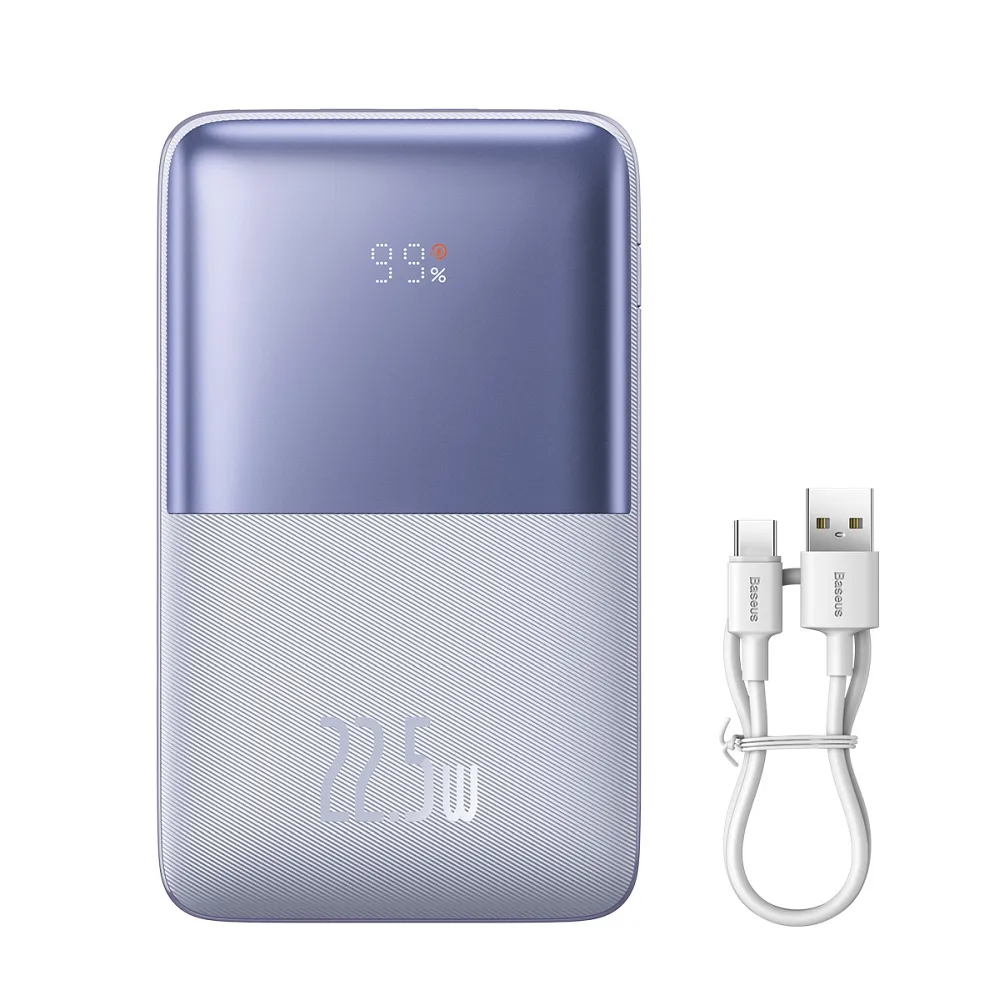 BASEUS powerbank 20 000 mAh + cable USB A to Type C PD QC3.0 3A 22,5W PPBD040305 purple - Image 4