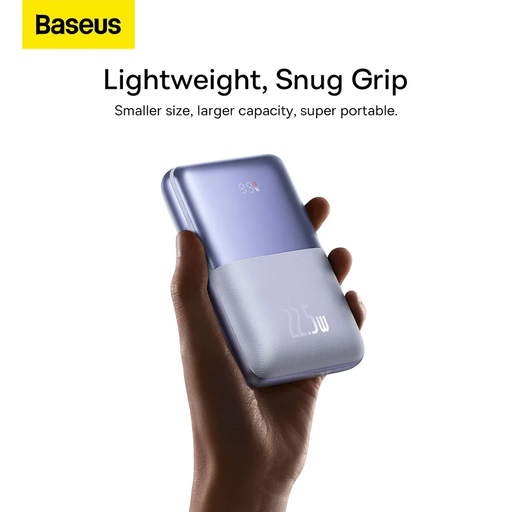 BASEUS powerbank 20 000 mAh + cable USB A to Type C PD QC3.0 3A 22,5W PPBD040305 purple - Image 11