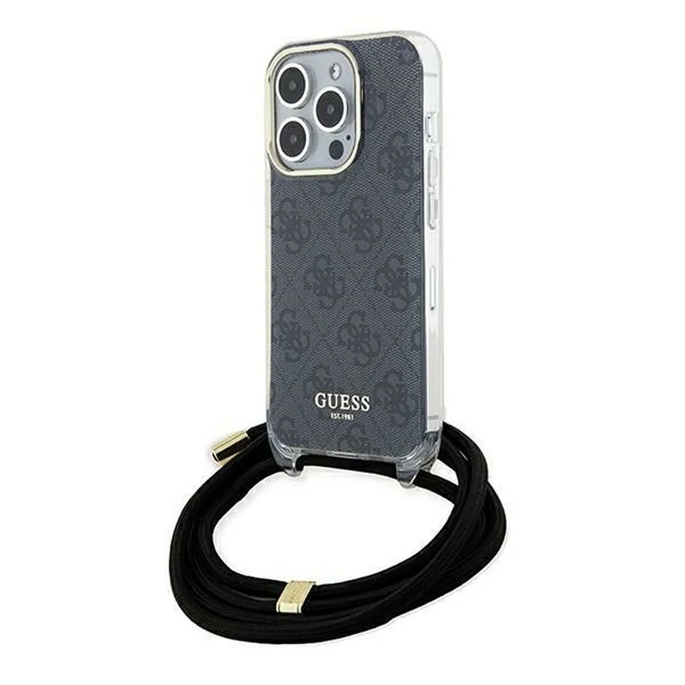 GUESS case for IPHONE 15 Pro Max GUHCP15XHC4SEK (Crossbody Cord 4G Print) black
