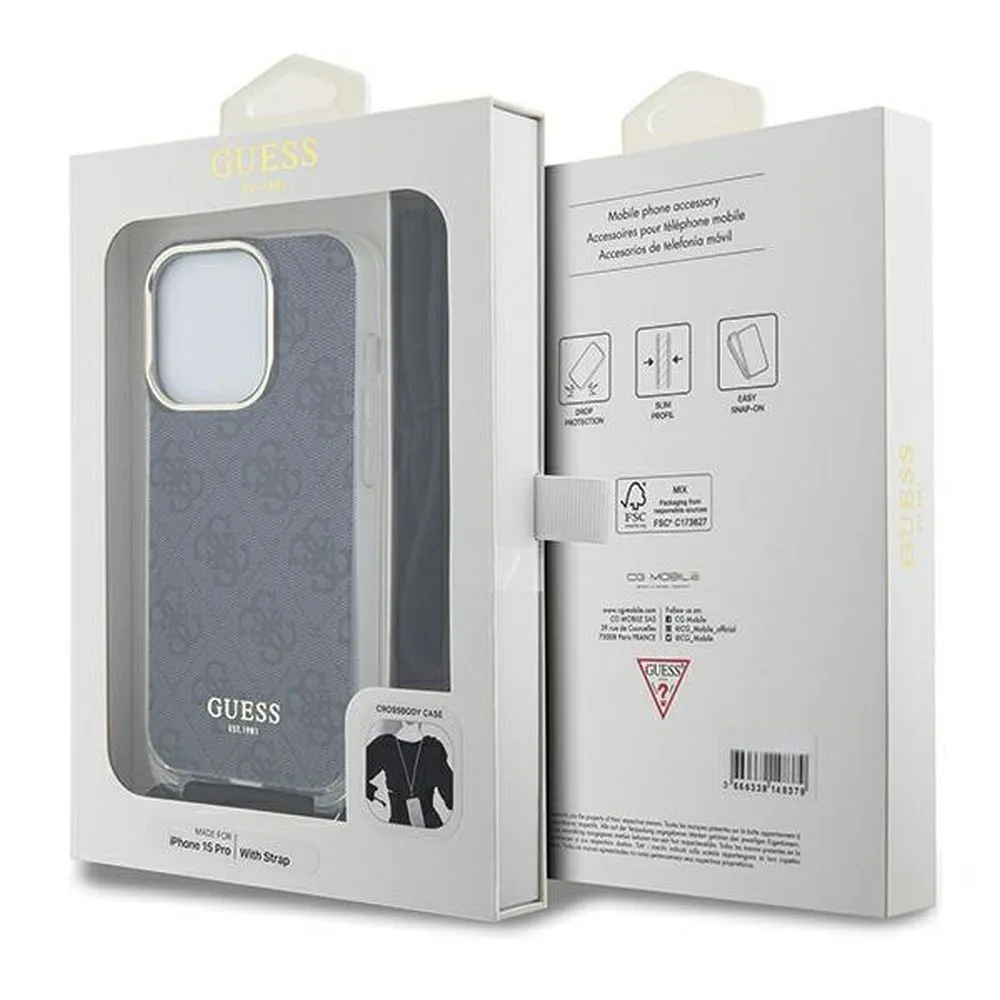 GUESS case for IPHONE 15 Pro Max GUHCP15XHC4SEK (Crossbody Cord 4G Print) black - Image 7