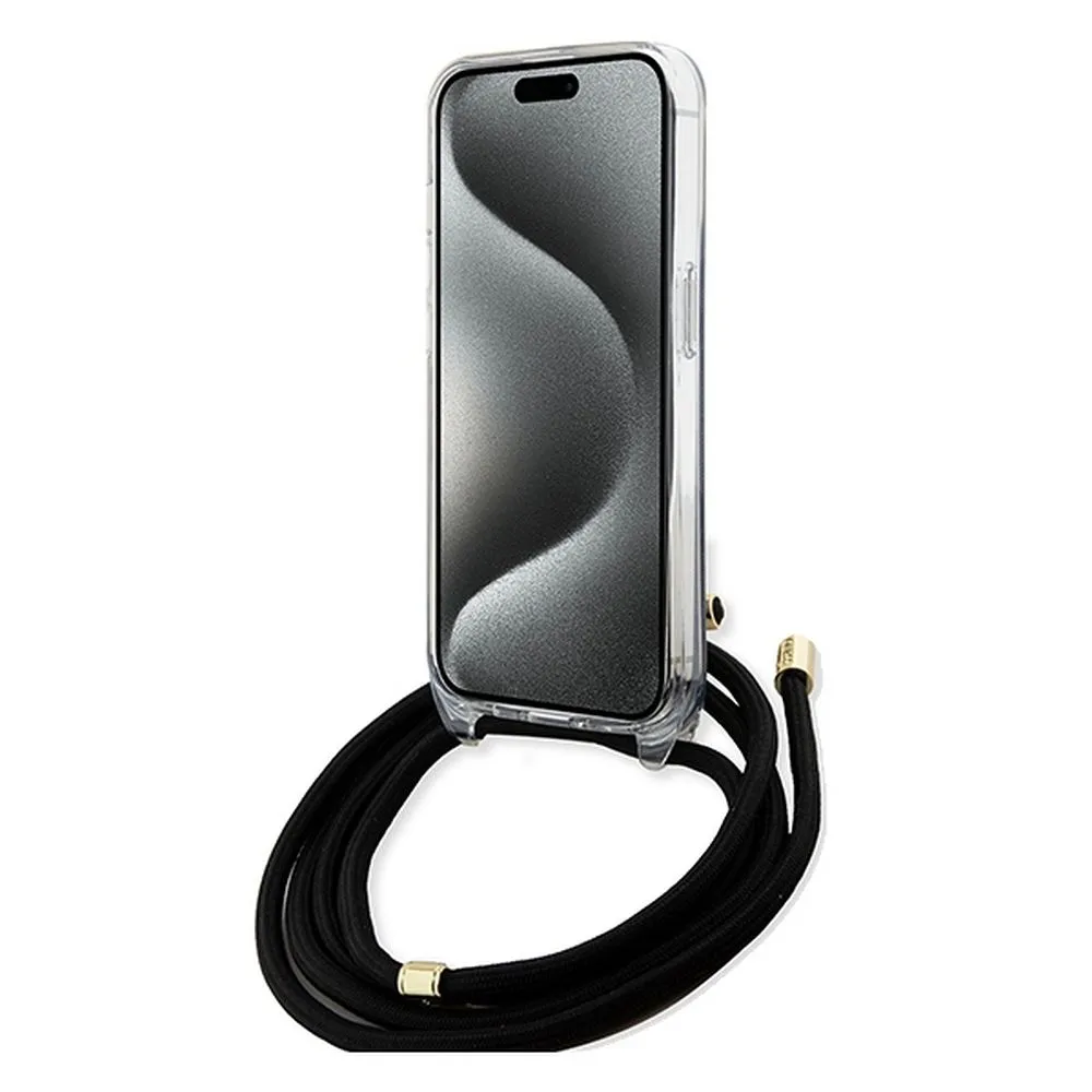 GUESS case for IPHONE 15 Pro Max GUHCP15XHC4SEK (Crossbody Cord 4G Print) black - Image 4
